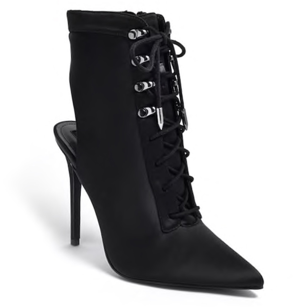 Sexy Stiletto Laced Up Cutout Booties